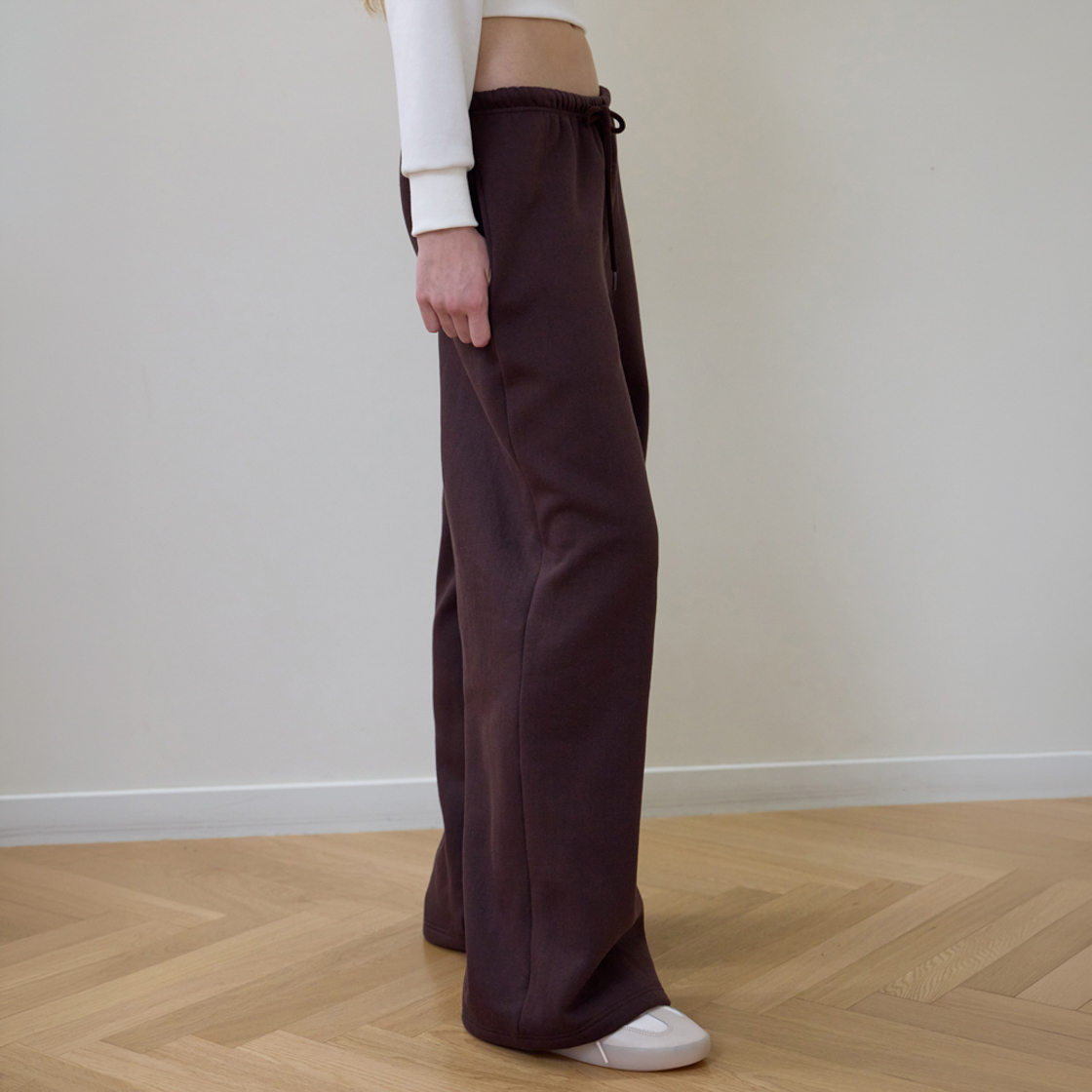 로제프란츠 로즈 자수 와이드 스웨트팬츠 [브라운](Rosefrantz Rose Embroidery Wide Sweatpants [Brown]) - 4