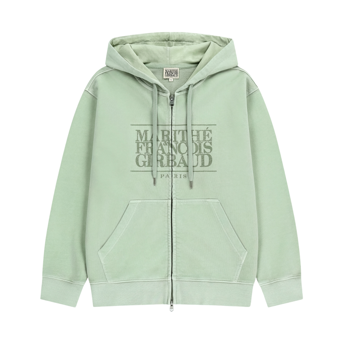 MFG46SHZ211-MNT Marithe Francois Girbaud Classic Logo Dyeing Hoodie Zip Up MInt