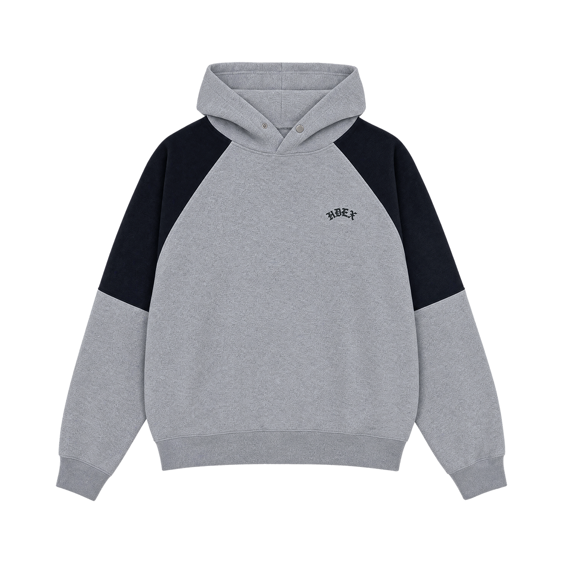 에이치덱스 히로익 숄더 콤비 후디 멜란지그레이(HDEX Heroic Shoulder Combi Hoodie Melange Gray)