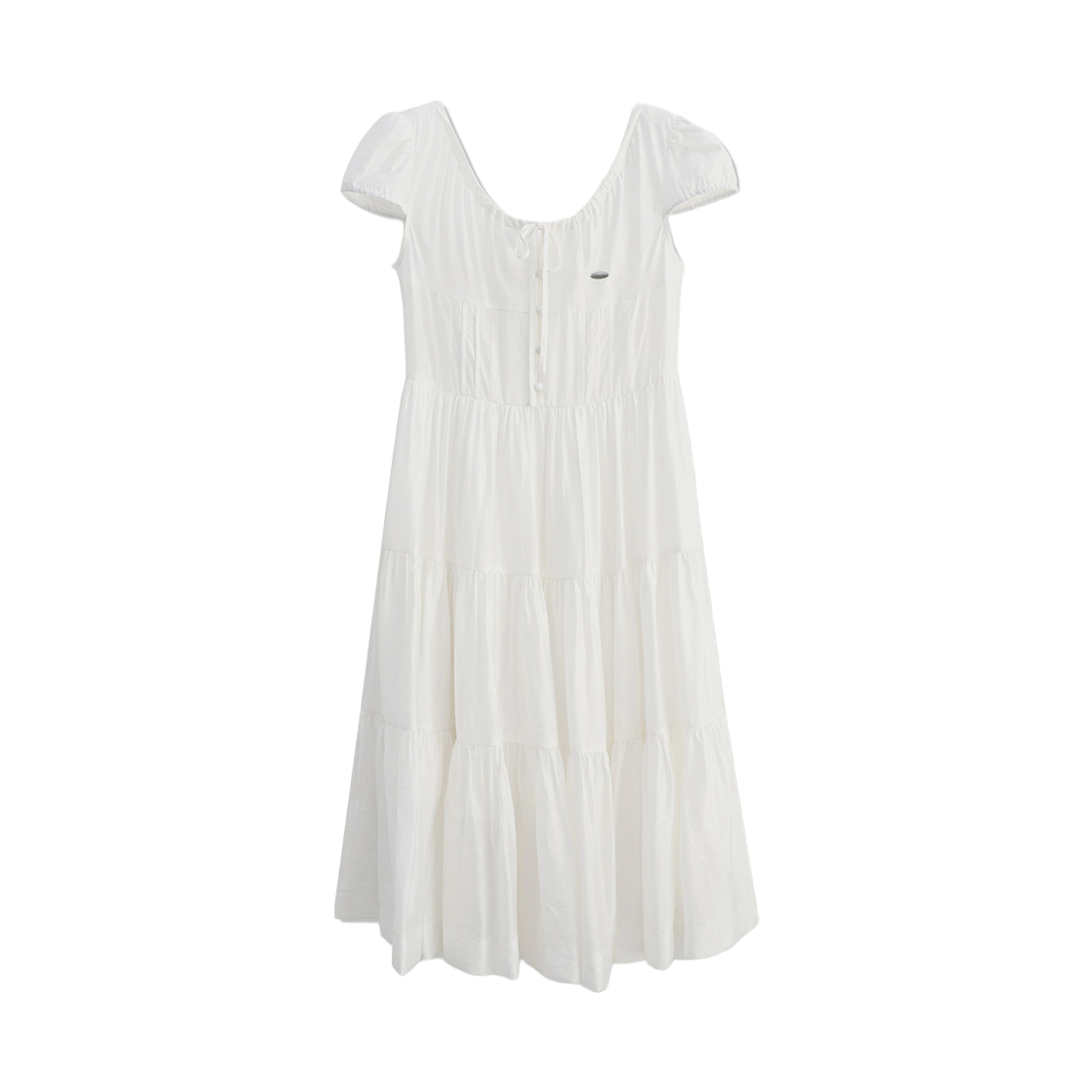 비바셔스 이조 핀턱 셔링 드레스 화이트(VIVACIOUS Izo Pintuck Shirring Dresse WHITE) - 1