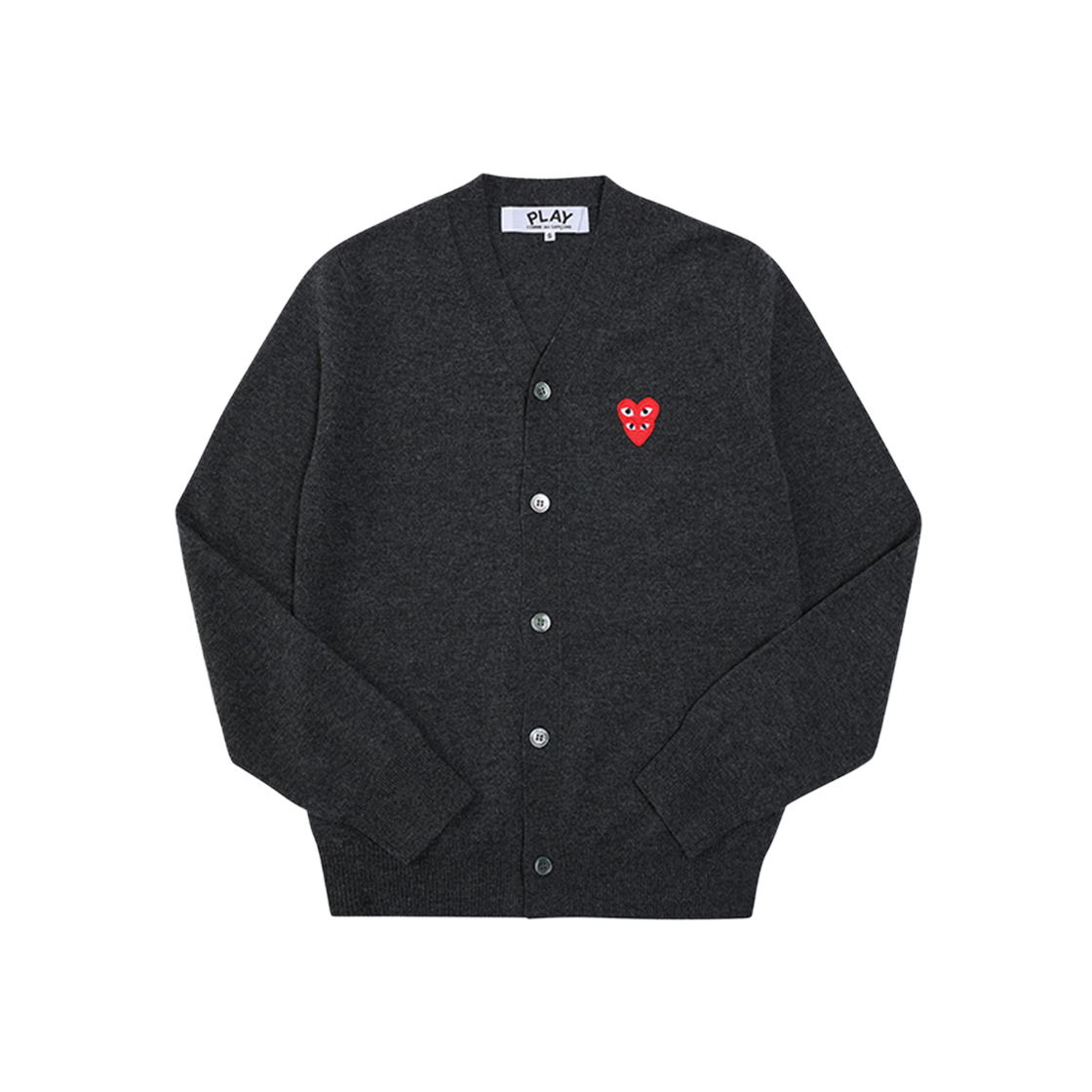 AX-N076-051 2 [25% 쿠폰] Play Comme des Garcons Double Heart Cardigan Gray
