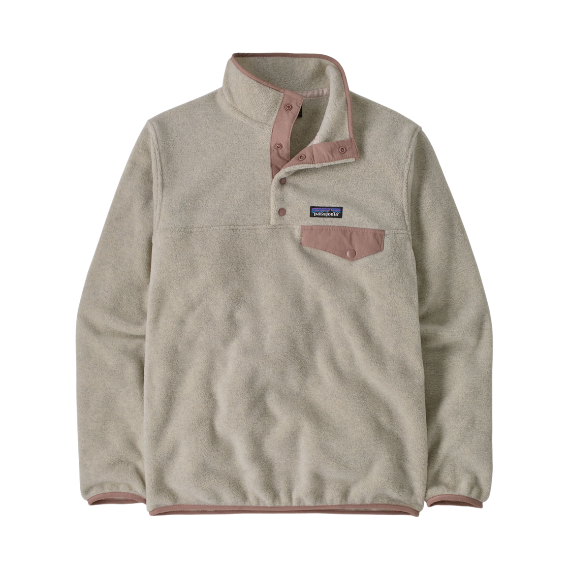 (W) 파타고니아 라이트웨이트 신칠라 스냅-T 풀오버 오트밀 헤더 w 문라이즈 토프((W) Patagonia Lightweight Synchilla Snap-T Pullover Oatmeal Heather w Moonrise Taupe)
