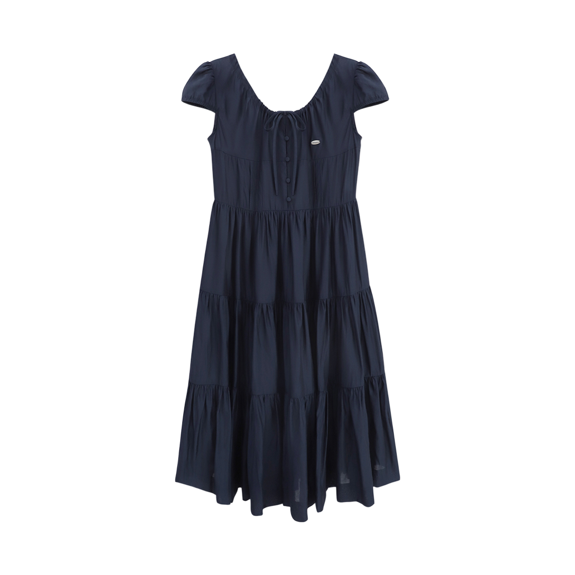 비바셔스 이조 핀턱 셔링 드레스 네이비(VIVACIOUS Izo Pintuck Shirring Dresse NAVY)