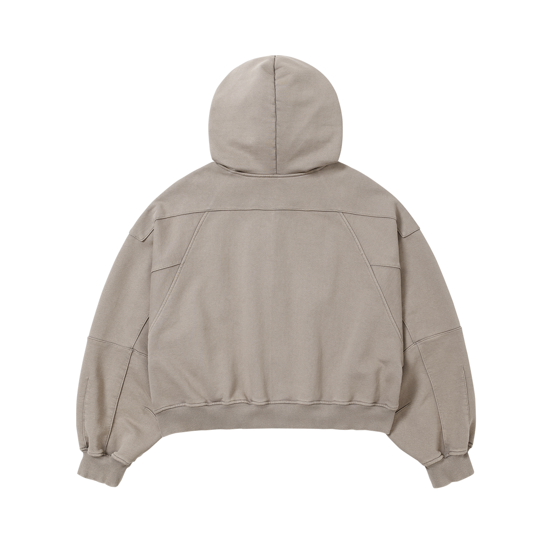 아조바이아조 크롭 워시드 집업 후디 더스트 베이지(AJOBYAJO Cropped Washed Zip-up Hoodie DUSTY Beige) - 2
