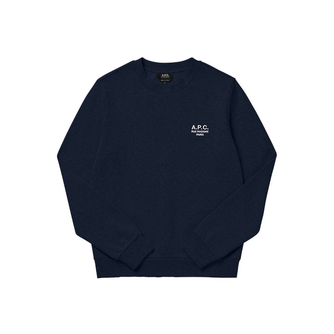 COHBV M27913 TIQ DARK NAVY/ECRU [25% 쿠폰] A.P.C. Standard Rue Madame Sweatshirt Dark Navy Blue Ecru