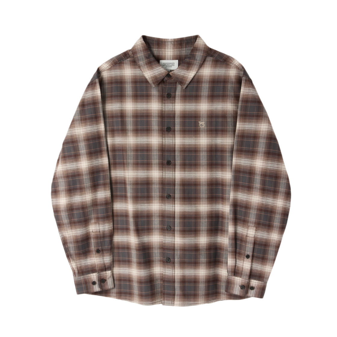 P263USH405080 BROMPTON LONDON Big Check Shirt Brown