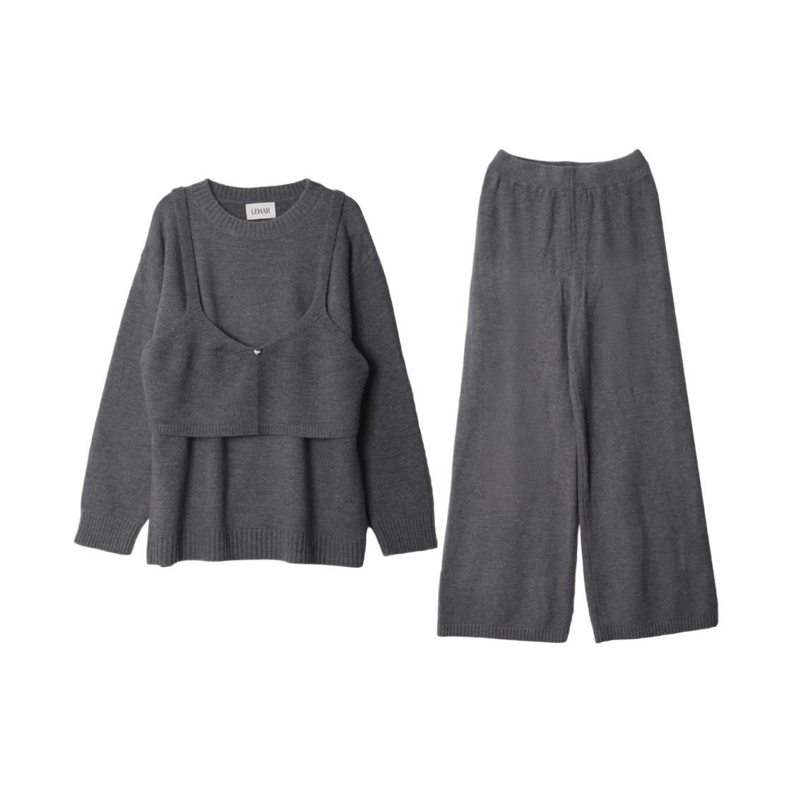 메종르하르 로라 니트 SET (라운드니트+팬츠+뷔스티에) 3color(maisonlehar Lora Knit Set (Roundknit+Knitpants+Bustier) 3color) - 2
