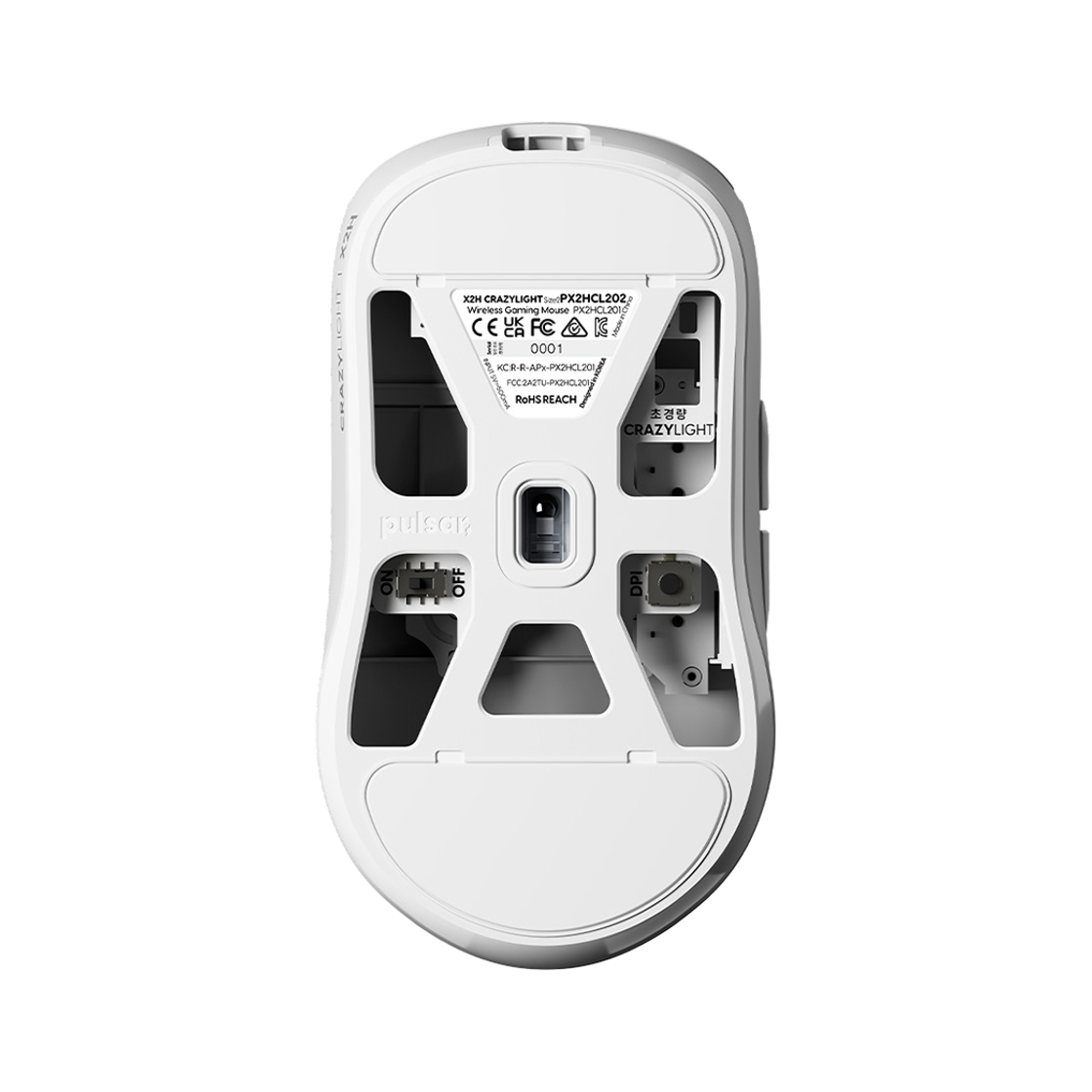 펄사 X2H CrazyLight 크레이지라이트 무선 게이밍 마우스 미디움사이즈 우유니화이트색상(Pulsar X2H CrazyLight Medium Uyuni White) - 2