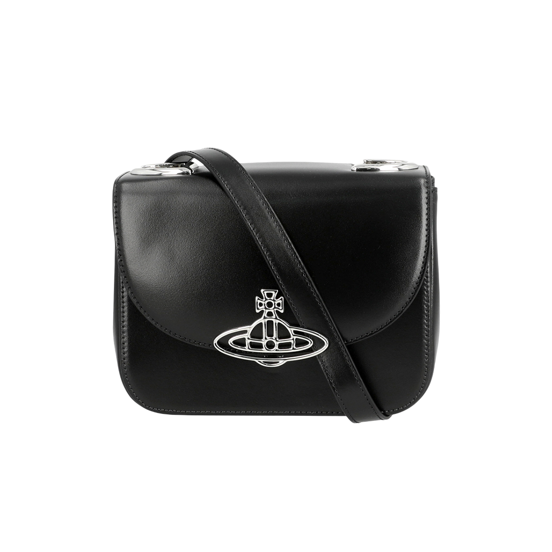 4802000FW L0077 N401 [25% 쿠폰] Vivienne Westwood Linda Leather Crossbody Bag Black