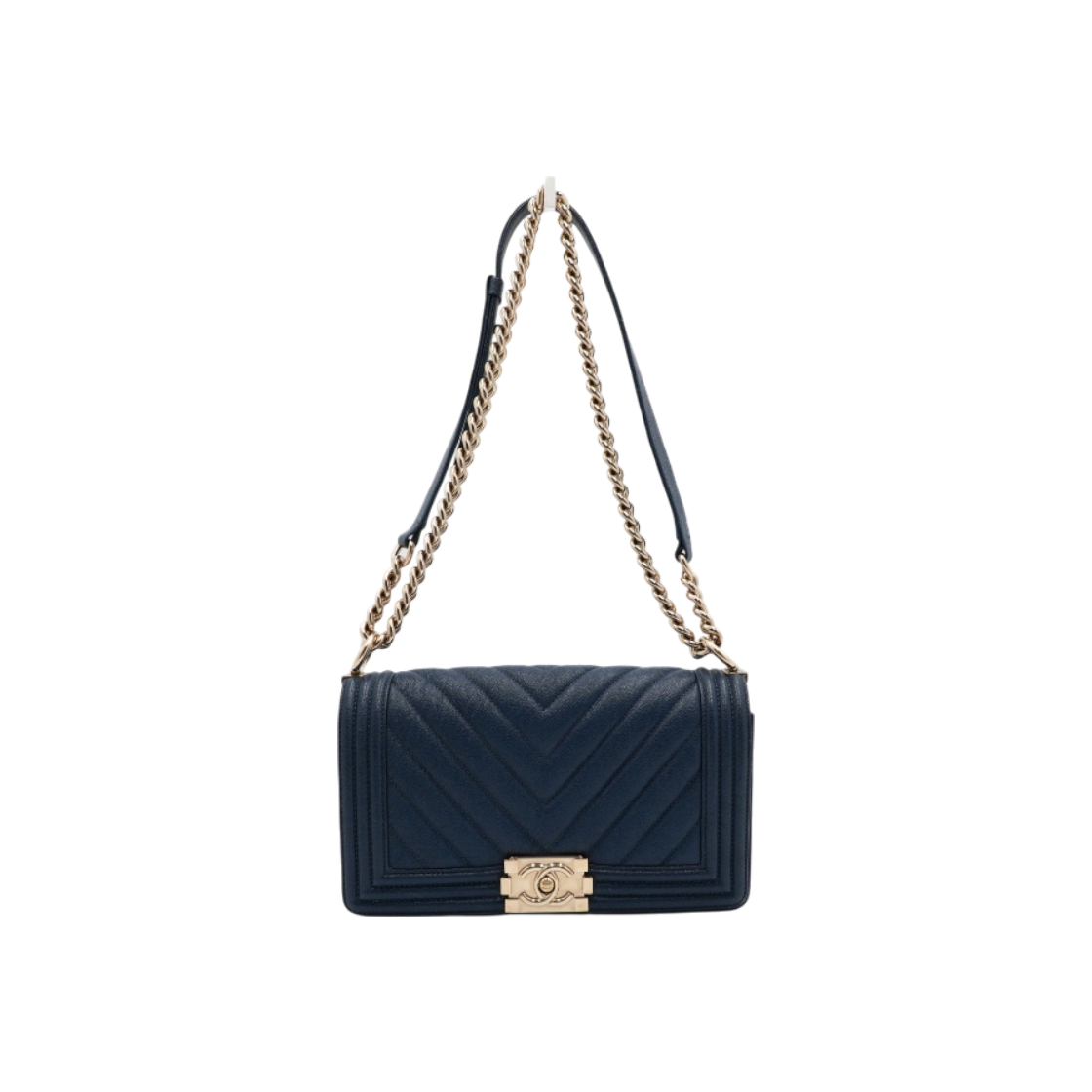 IT89TAJTOU47 Chanel Boy Chanel Chevron Medium Flap Bag Blue