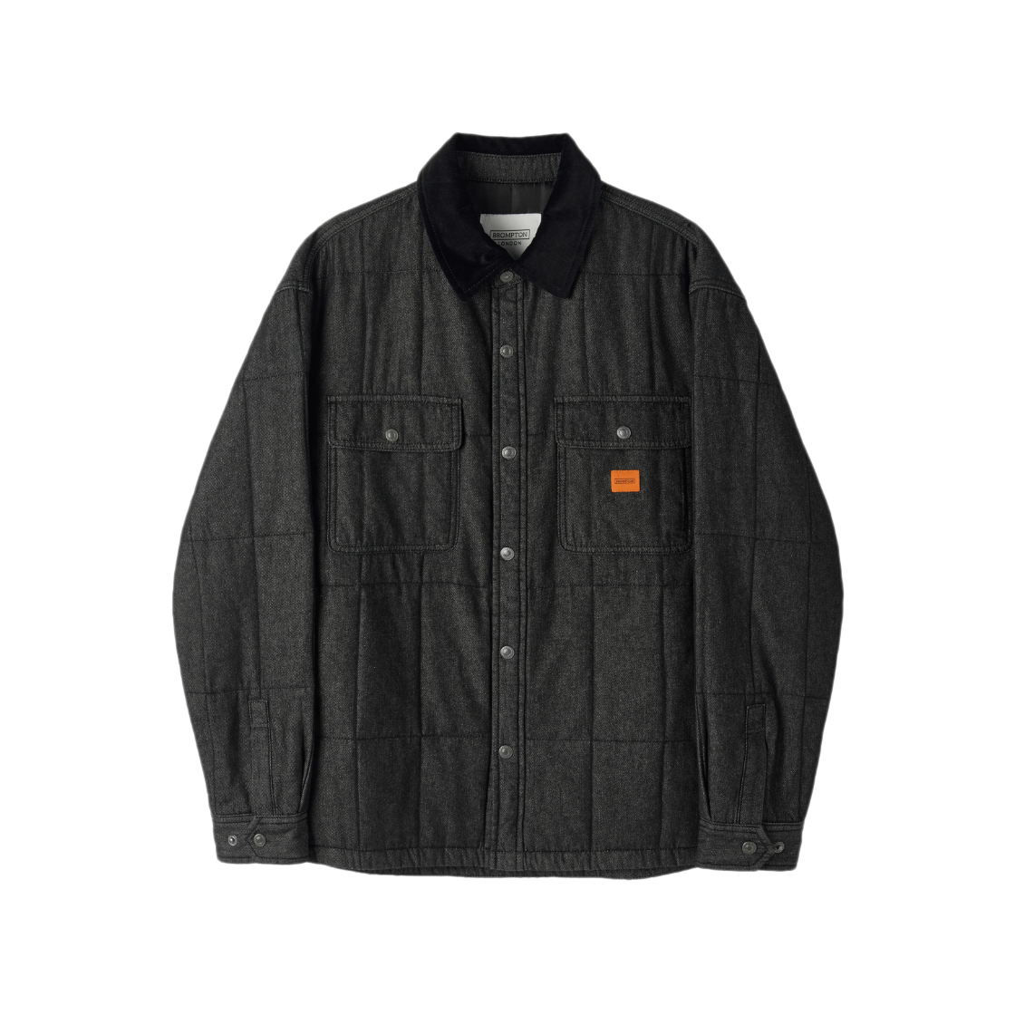 P264UPD430099 BROMPTON LONDON Heritage Corduroy Patch Denim Shirket Black