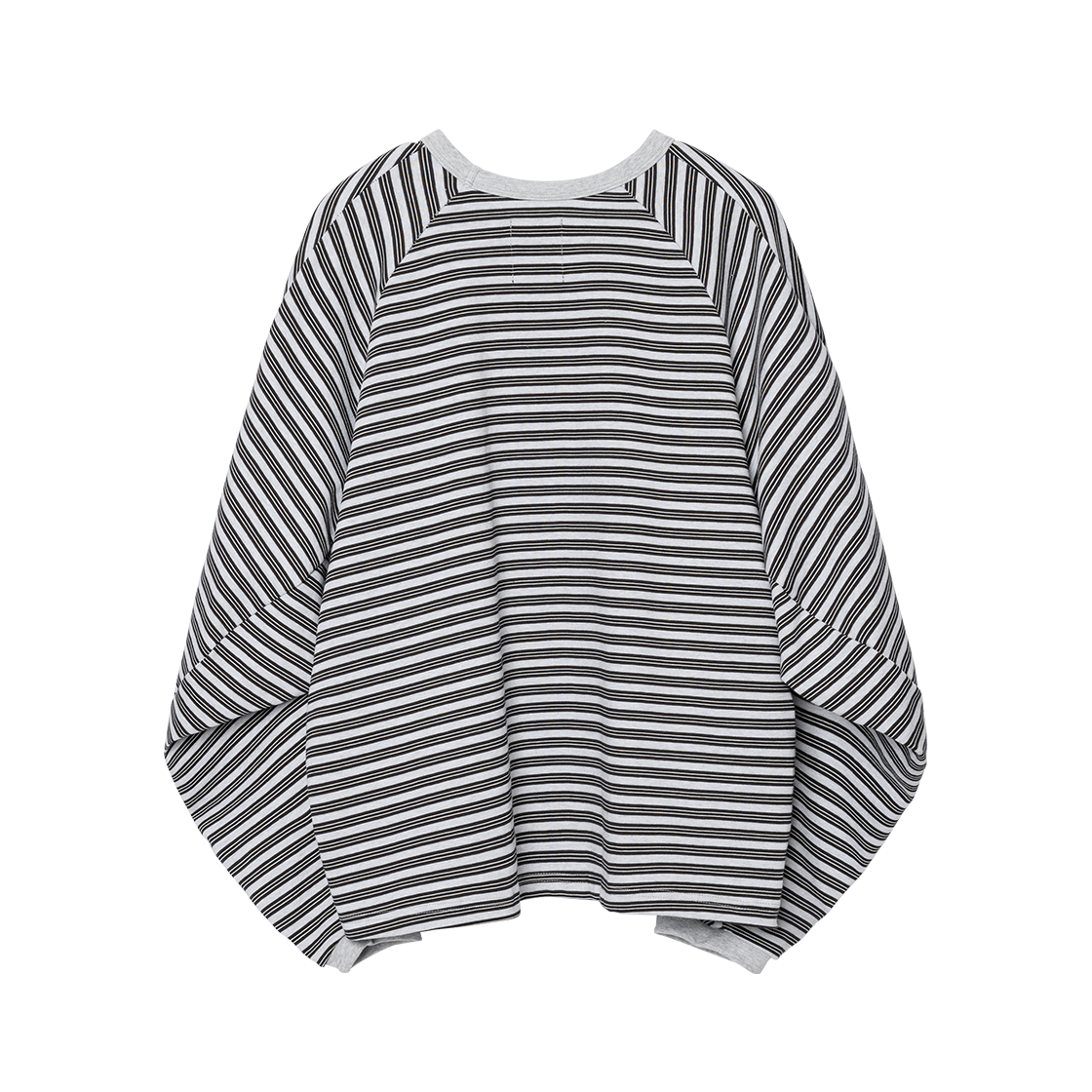 아조바이아조 스컬프티드 래글런 스트라이프 롱 라이트 그레이(AJOBYAJO Sculpted Raglan Stripe Long Sleeve LIGHT GRAY) - 2