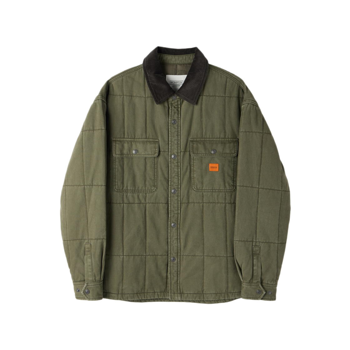 P264UPD430055 BROMPTON LONDON Heritage Corduroy Patch Denim Shirket Khaki