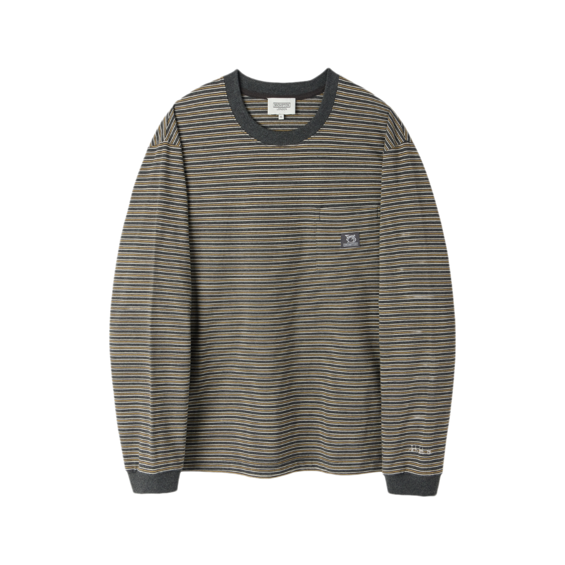 P263UTS101094 BROMPTON LONDON Stripe T-Shirt Charcoal