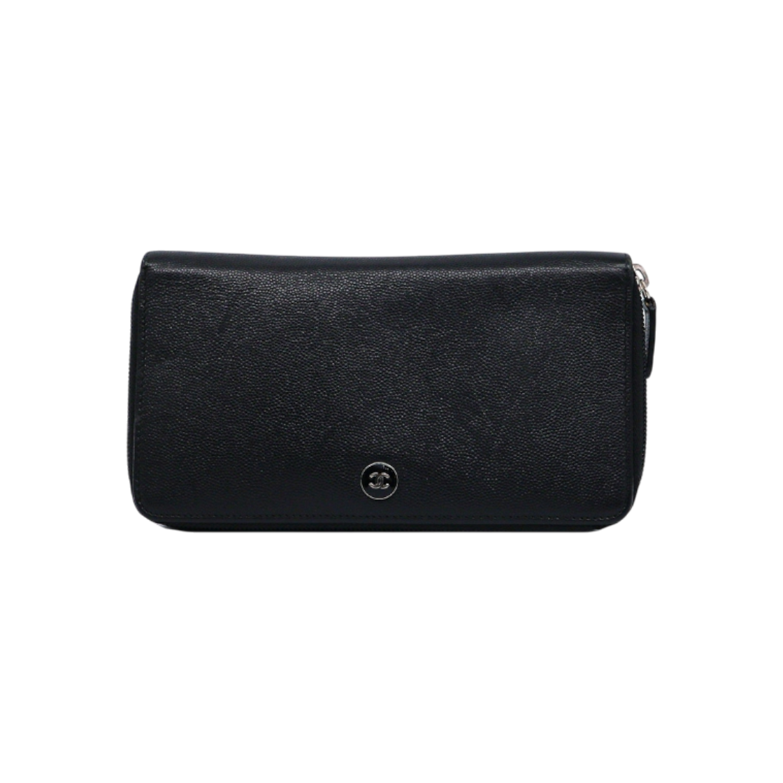 IT6B396FPAC4 Chanel CC Coco Button Zip Long Wallet Black