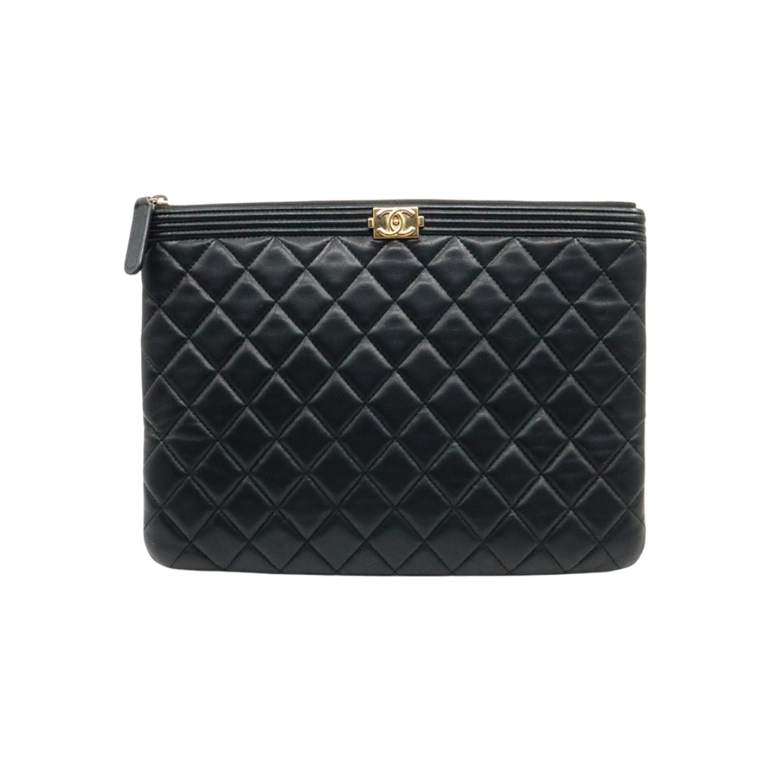 IT4LLECMEHUL Chanel Boy Medium Clutch in Black Lambskin