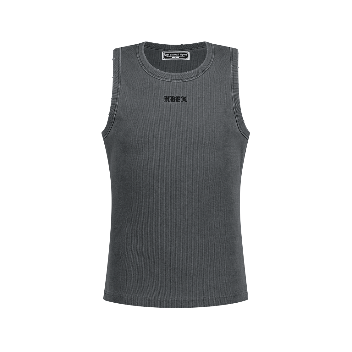 H252MLSSL15PCH HDEX Essential Ribbed Pigment Body Fit Tank Pigment Charcoal