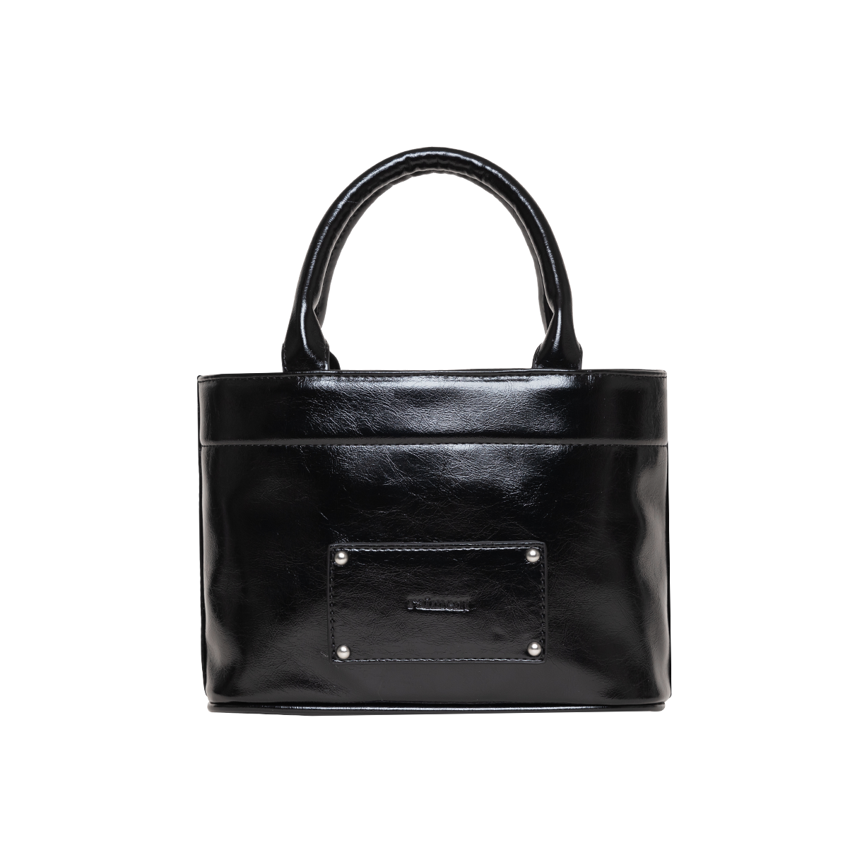 레이몬트 스터드 패치 마카룬 백 블랙(Raiment Stud Patch Macaroon Bag_Black)