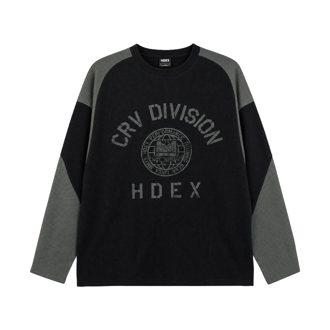 에이치덱스 디비전 와플 커브드 롱 슬리브 블랙(HDEX Division Waffle Curved Long Sleeve Black) - 1