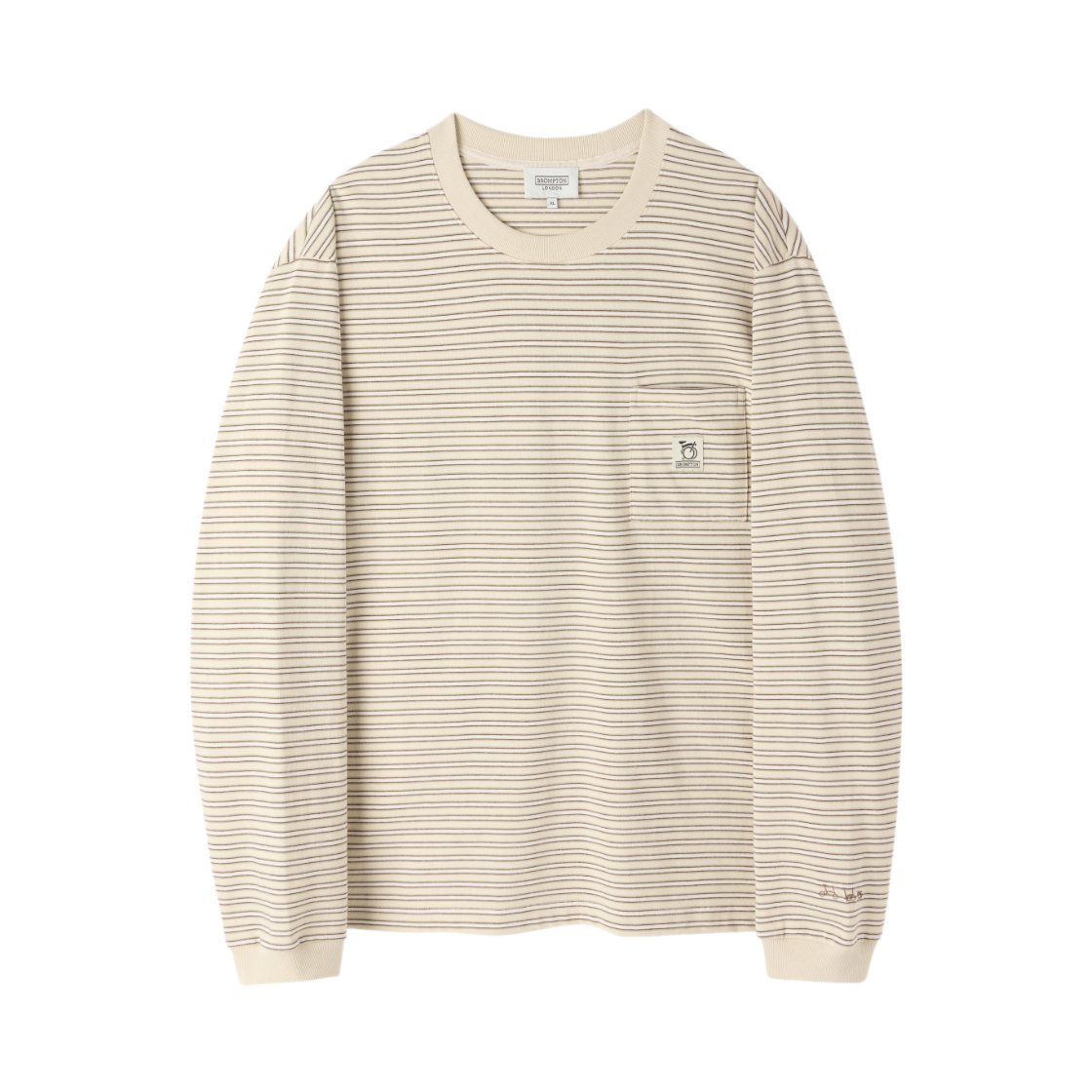P263UTS101012 BROMPTON LONDON Stripe T-Shirt Ivory