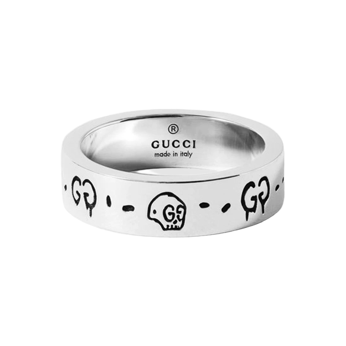 IT9L43KPC47W Gucc Ghost Ring 6mm in 925 Sterling Silver Size 13