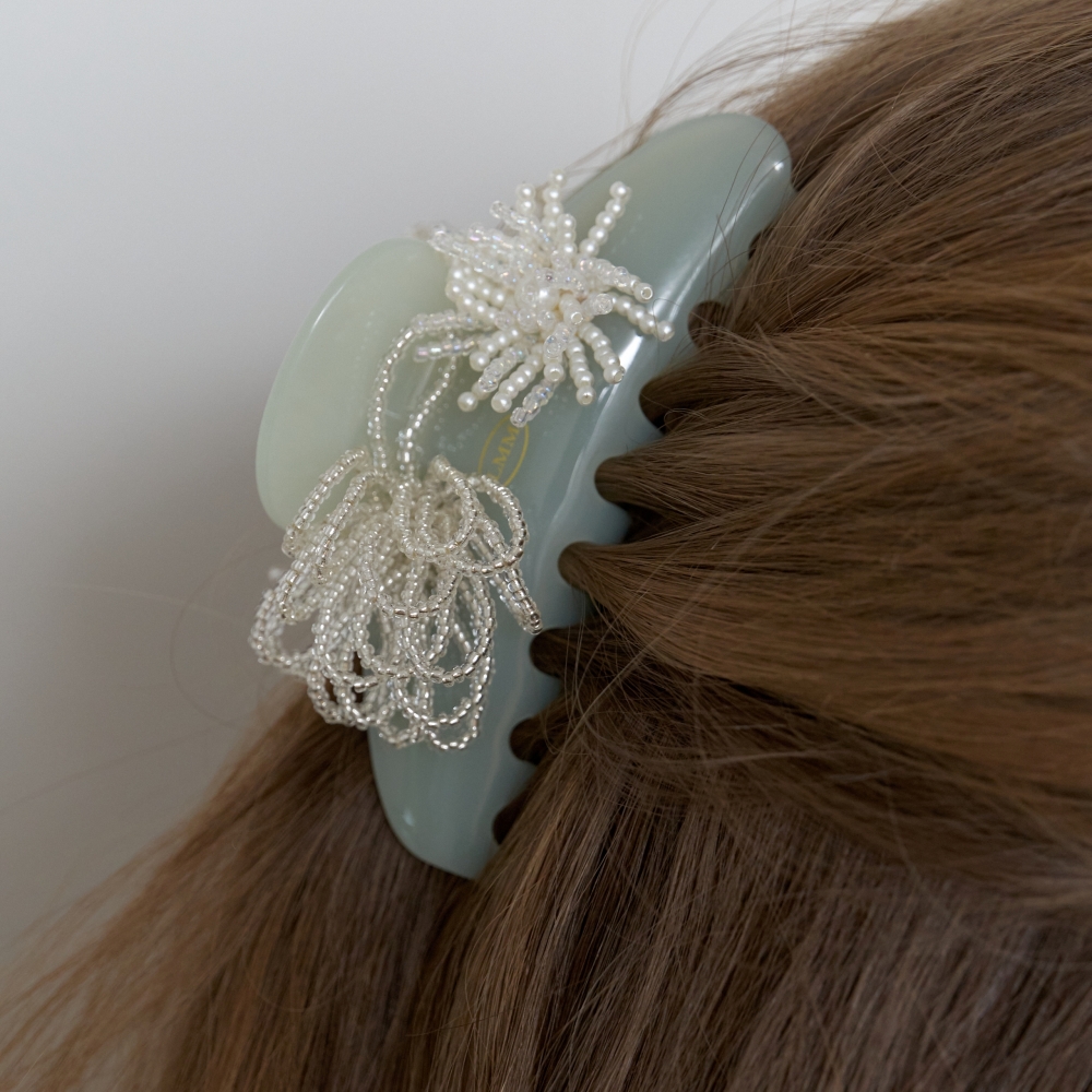 러브미몬스터 샤이닝 비즈 헤어 집게핀 퓨어민트(lovememonster Shining Beads Hair Clip PURE MINT) - 3