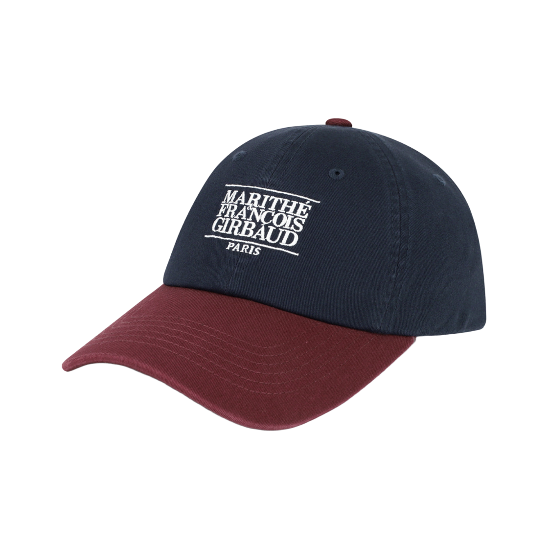 MFG46FHG201-BGD Marithe Francois Girbaud Small Classic Logo 6-Panel Color Block Cap Burgundy