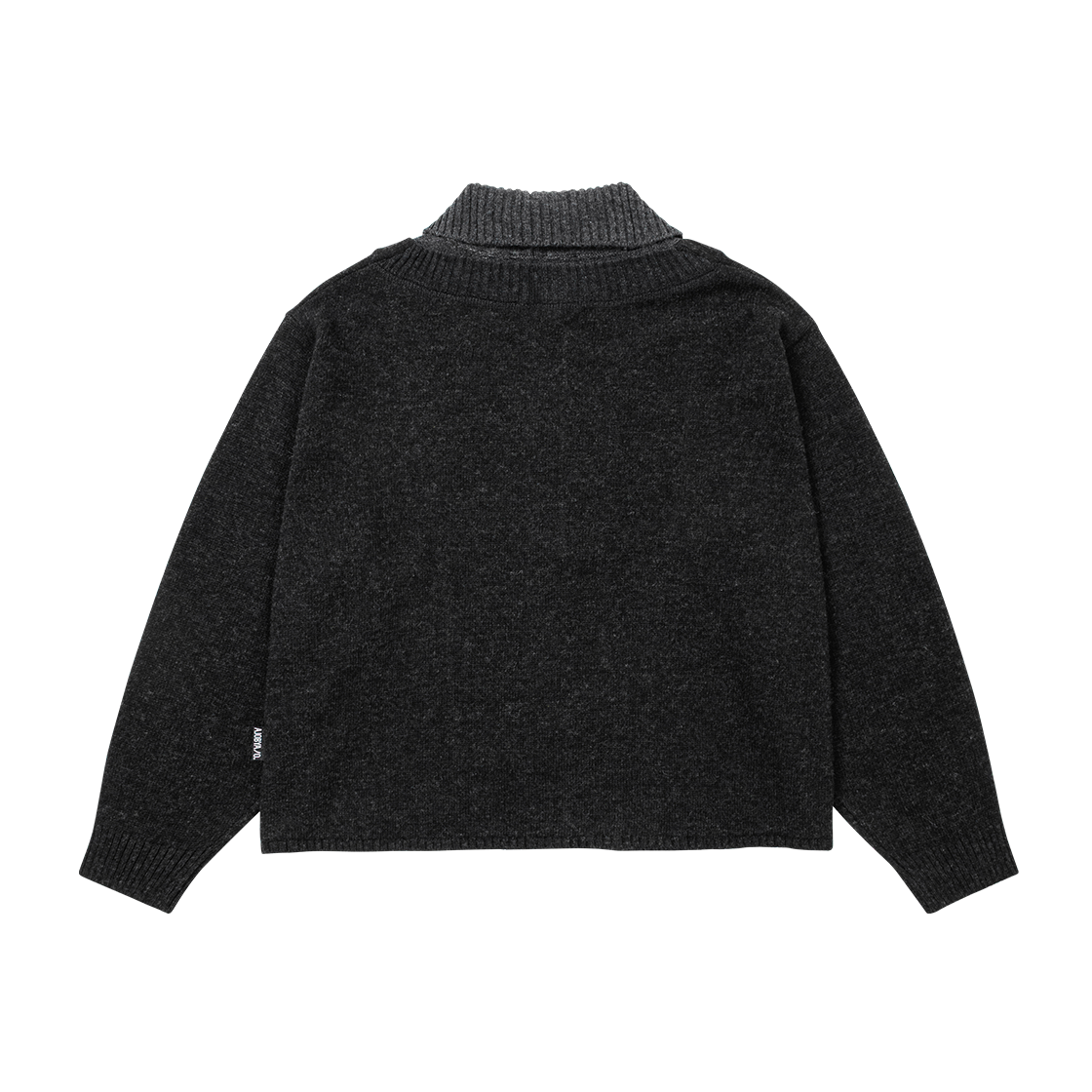 아조바이아조 더블 레이어드 터틀넥 가디건 차콜(AJOBYAJO Double Layered Turtleneck Cardigan Charcoal) - 2