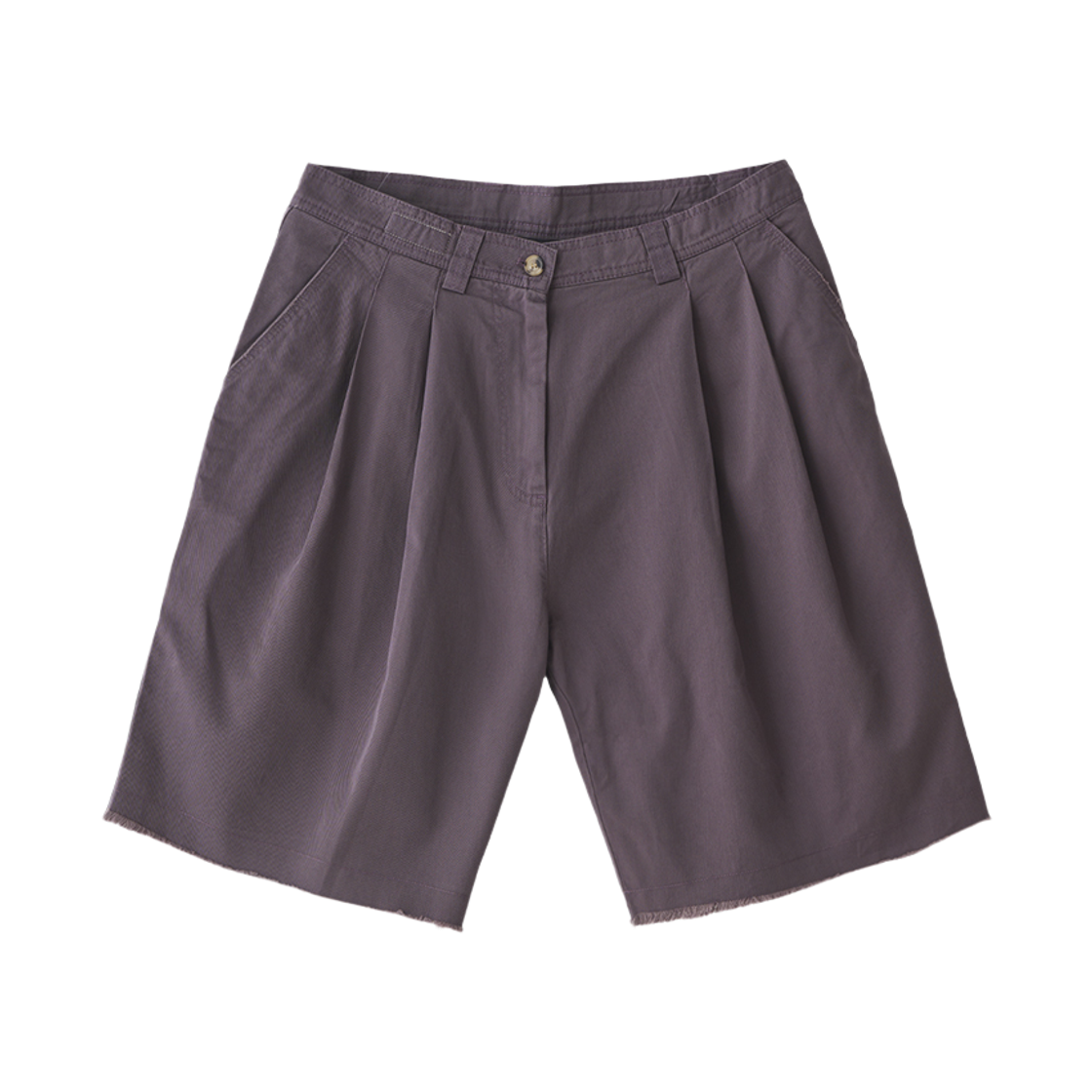 twdkr126 Tuewid 006 Pleated Bermuda Pants In Washed Purple