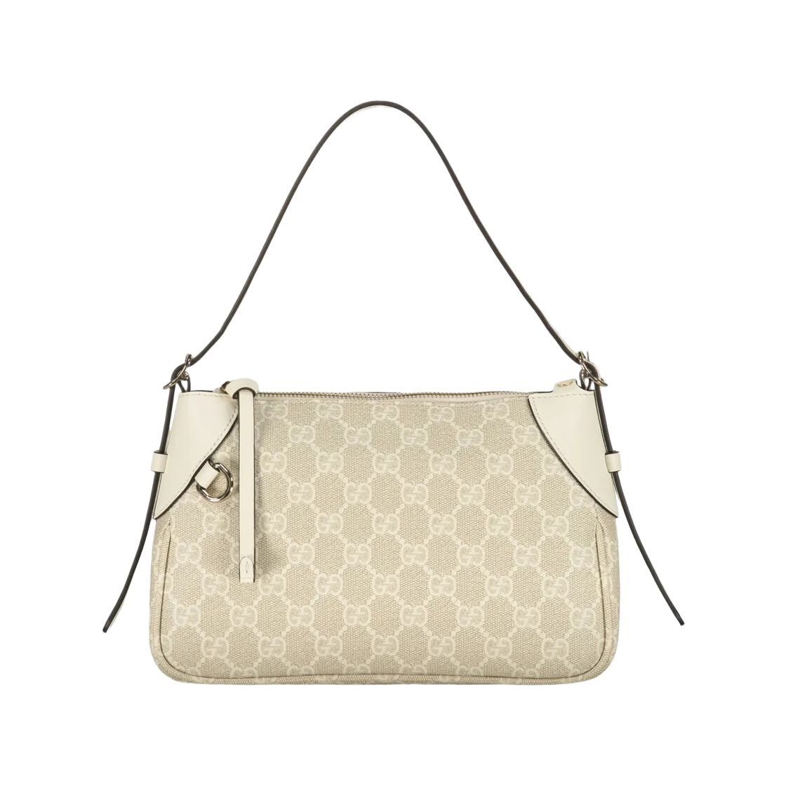 815218-FAEAA-9642 Gucci GG Emblem Small Shoulder Bag Beige White