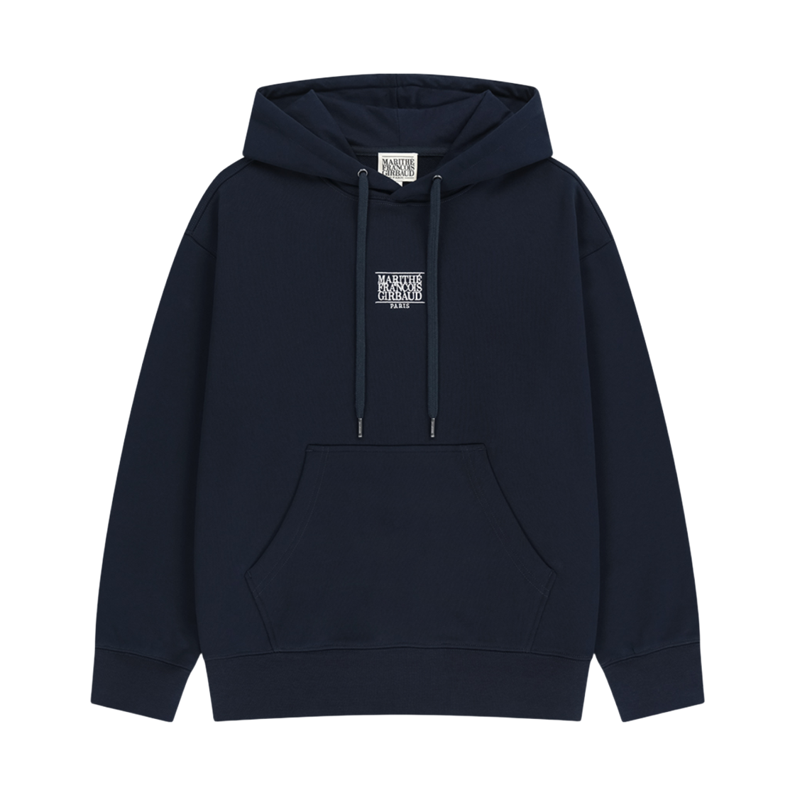MFG46SHD203-NVY Marithe Francois Girbaud Small Classic Logo Hoodie Navy