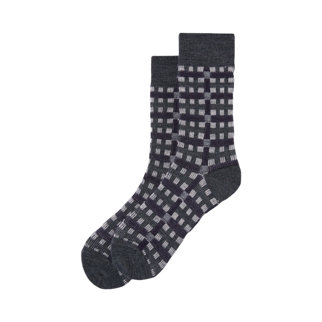 CALAX26513PPX Customellow Check Socks Purple