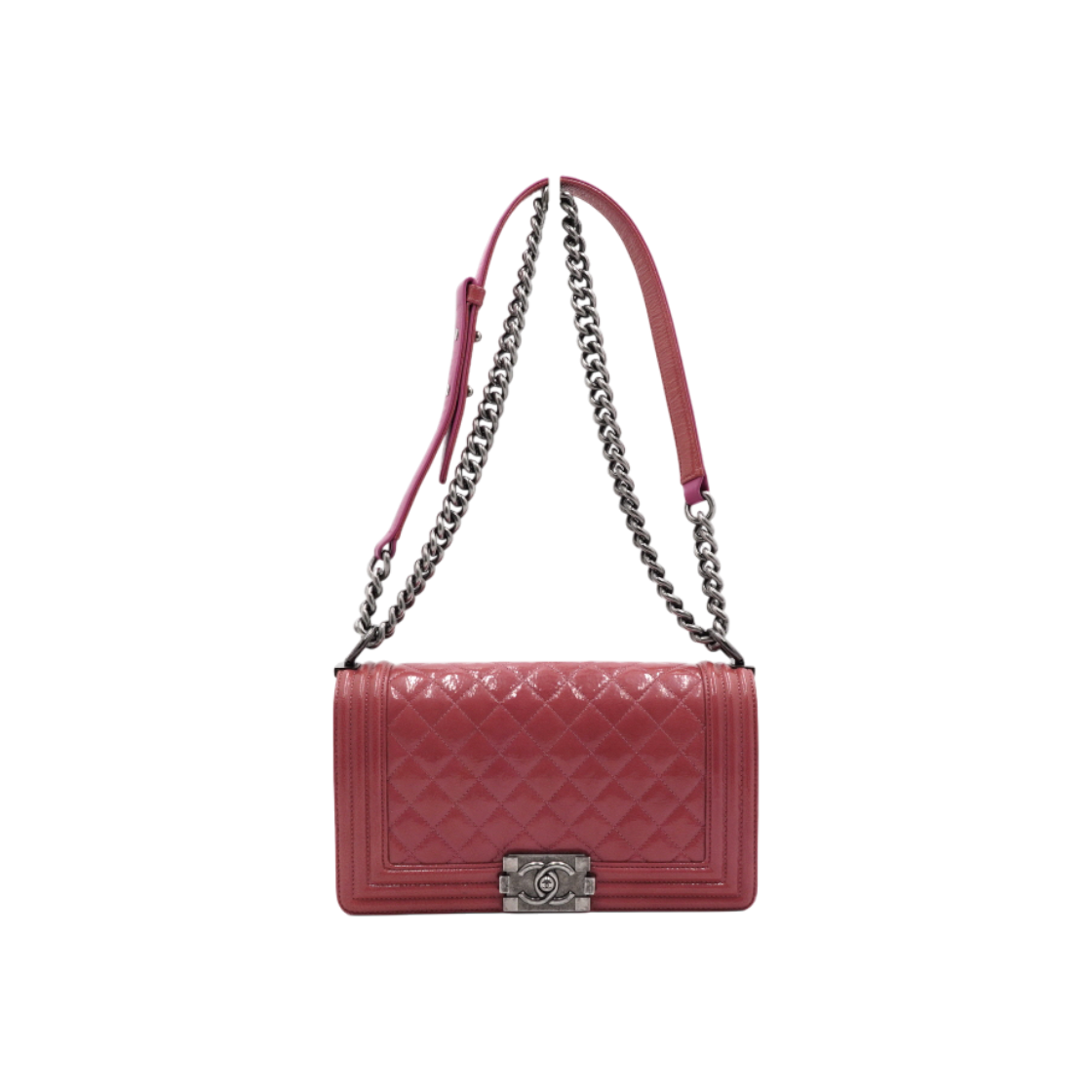 IT72T5O3IKDA Chanel Boy Chanel Medium Pink Flap Chain Shoulder Bag