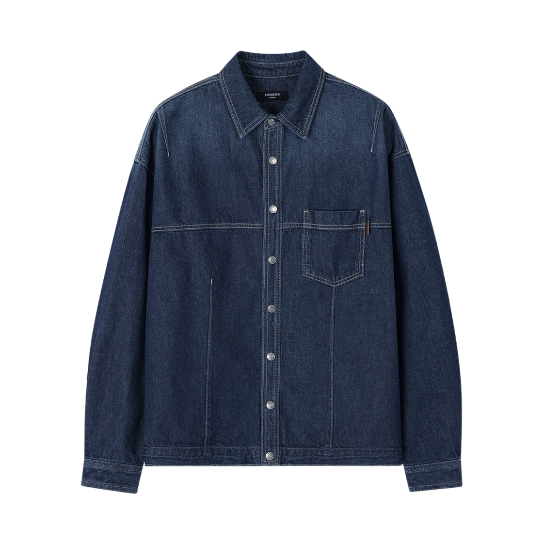 SI5SH522IN SONGZIO HOMME Origin Paris Denim Crop Shirt Indigo