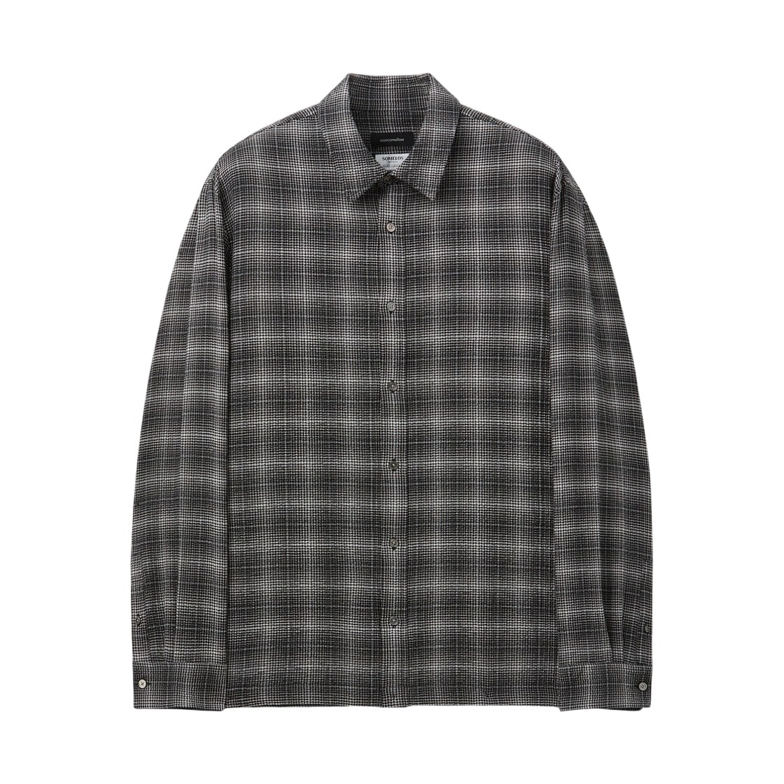CWSAA26514BKX Customellow Relaxed-Fit Embossed Check Shirt Black