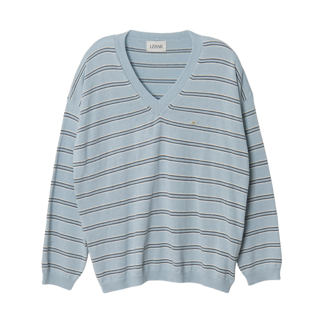 P0000THS maisonlehar Welcome Stripe V-neck Knit 3color