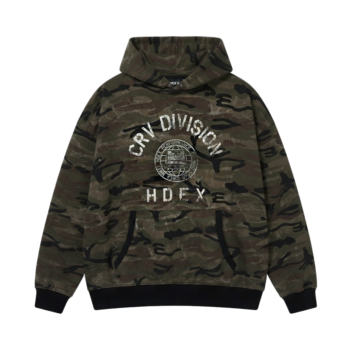 H3AM3MLMH010KH HDEX Division Camo Giant Fit Hoodie Khaki