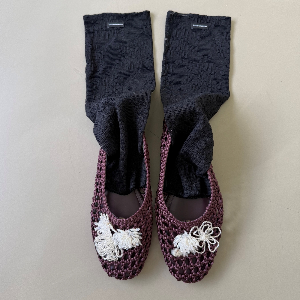 러브미몬스터 보헤미안 플라워 레이스 발토시 블랙(lovememonster Bohemian Flower Lace Leg Warmer BLACK) - 2