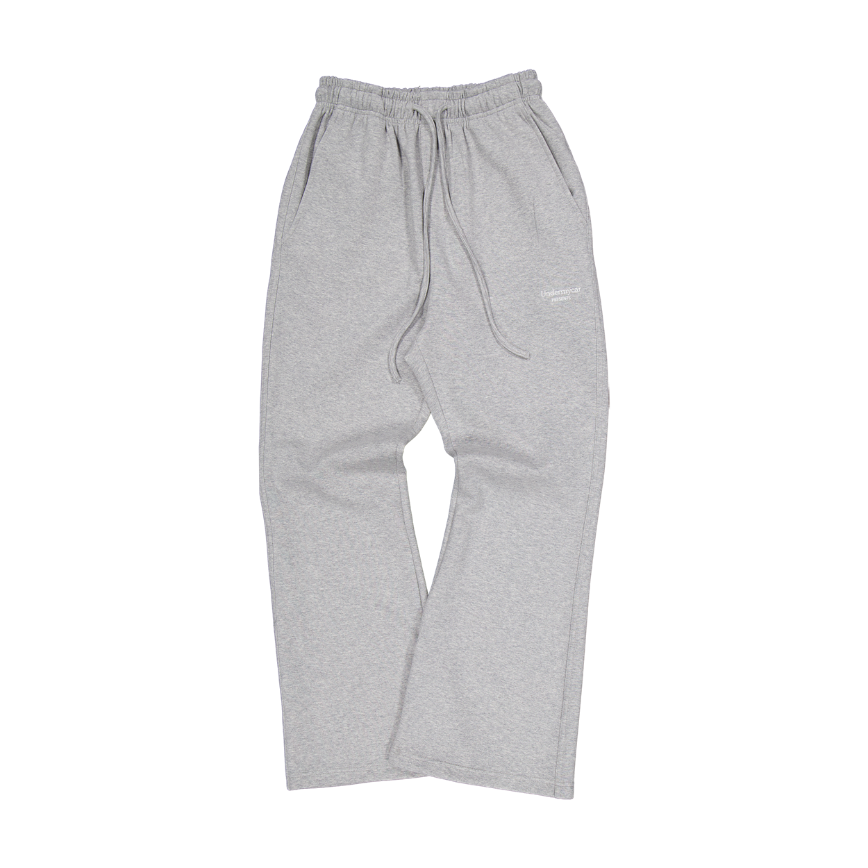 언더마이카 무.210 클래식 로고 세미 플레어 스웻팬츠 멜란지 그레이(Undermycar Mu.210 Classic Logo Semi-Flare Sweatpants Melange Gray) - 1