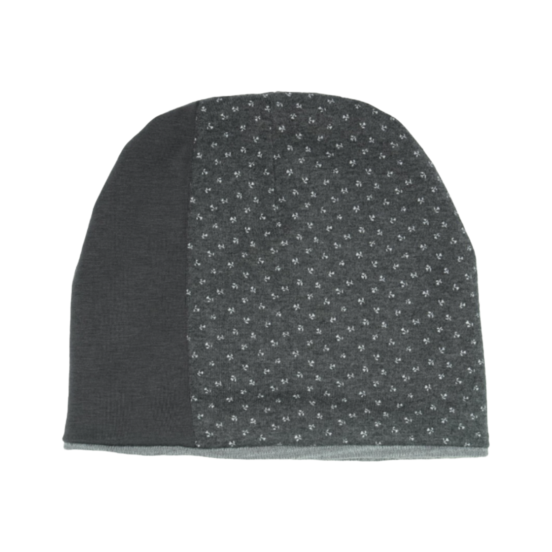 2FCBN001G Reversible Layered Knit Beanie Gray