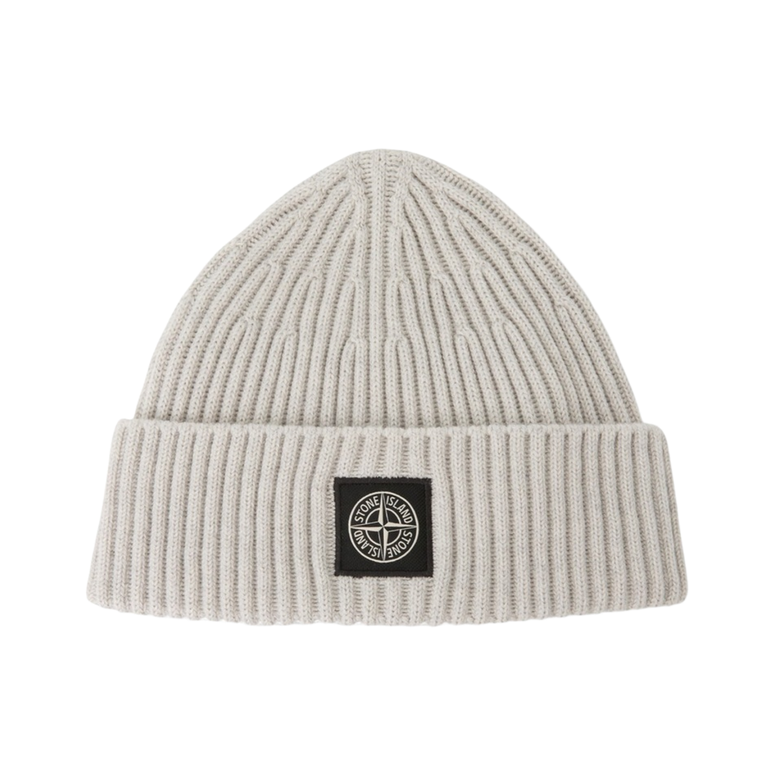 L2S15N1000-02S00C3-V0M95 Stone Island N100002 Full Rib RWS Wool Beanie with Compass Logo Patch Grey - 26FW