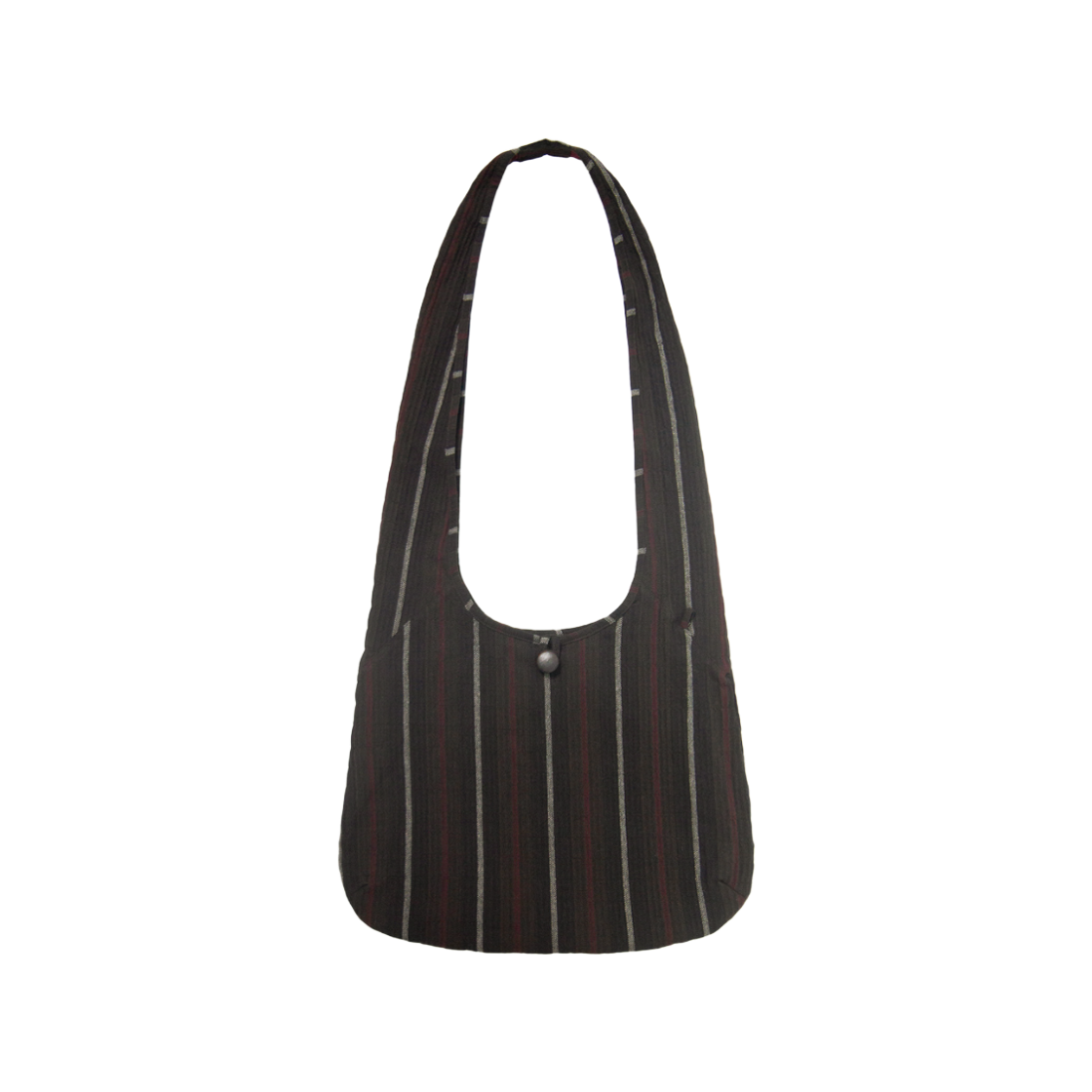 2FCB001DB Reversible Stripe Hobo Bag Deep Brown