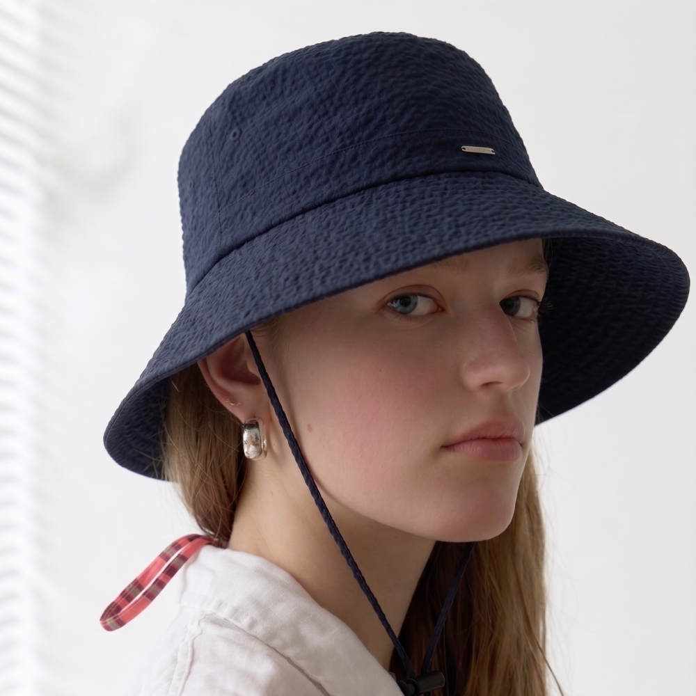 러브미몬스터 레이크 시어서커 버킷햇 네이비(lovememonster Lake Seer Sucker Bucket Hat NAVY) - 3