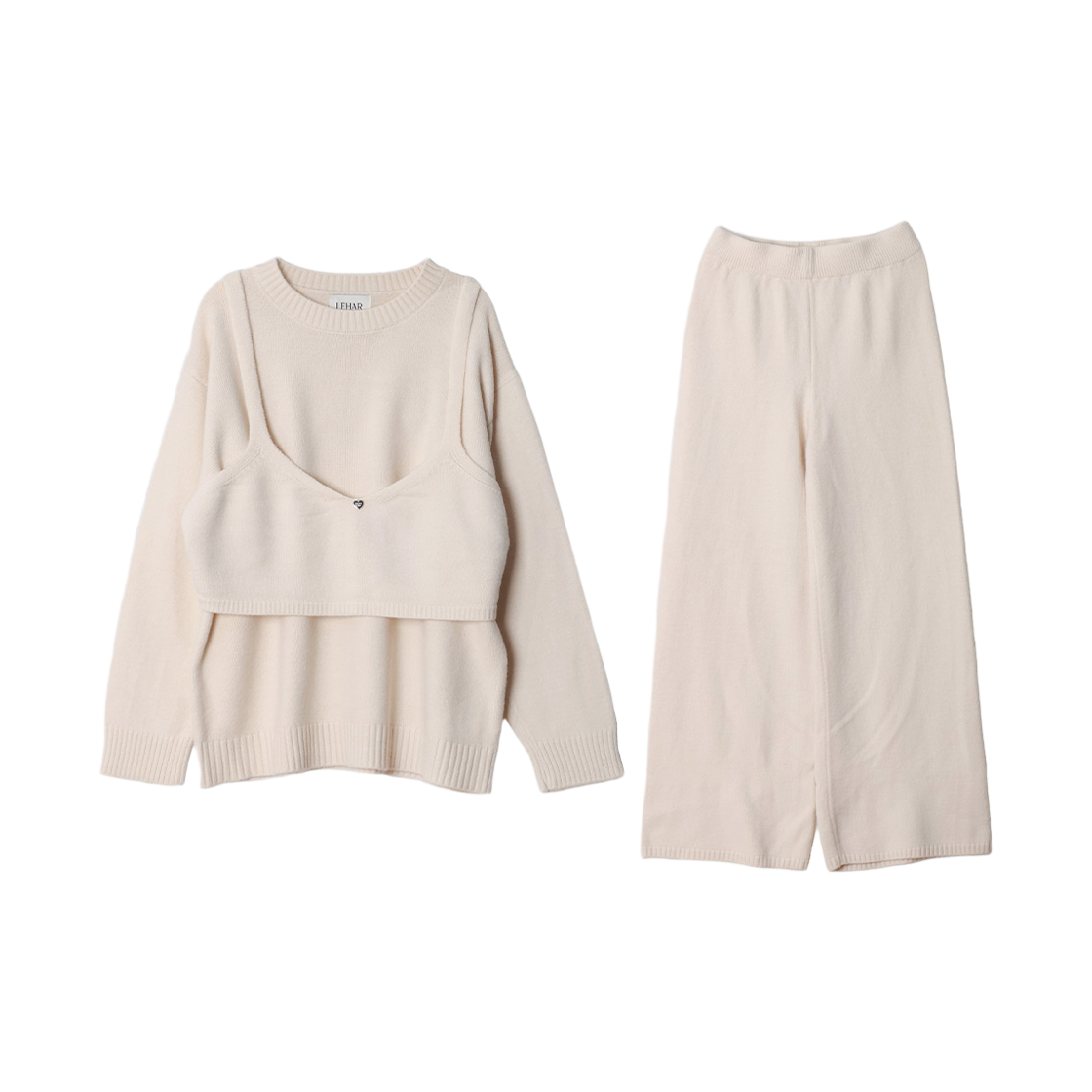 메종르하르 로라 니트 SET (라운드니트+팬츠+뷔스티에) 3color(maisonlehar Lora Knit Set (Roundknit+Knitpants+Bustier) 3color)