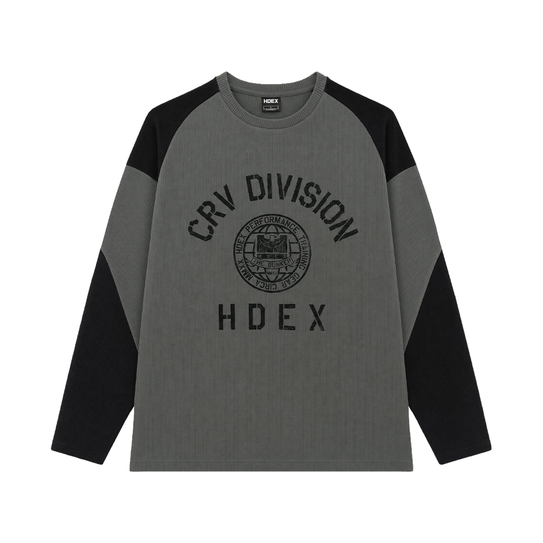 에이치덱스 디비전 와플 커브드 롱 슬리브 차콜(HDEX Division Waffle Curved Long Sleeve Charcoal)