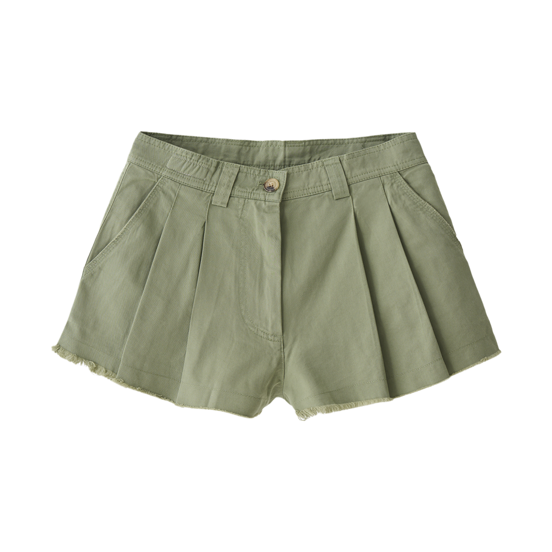 twdkr125 Tuewid 006 Pleated Bermuda Pants In Washed Sage 0 Size