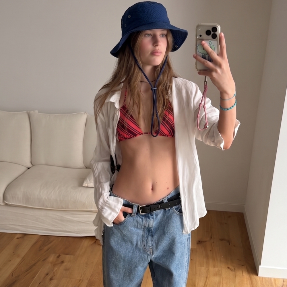 러브미몬스터 레이크 시어서커 버킷햇 네이비(lovememonster Lake Seer Sucker Bucket Hat NAVY) - 5