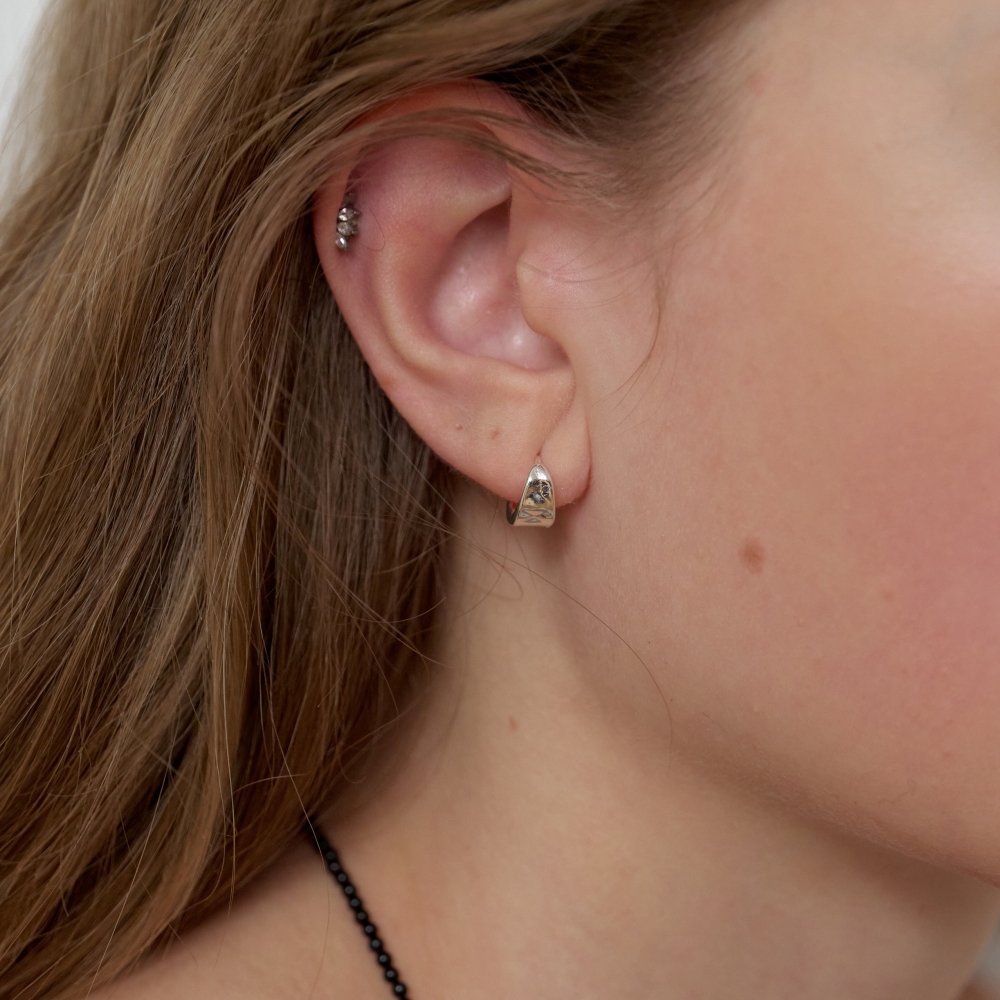 러브미몬스터 러프 콘 링귀걸이 실버(lovememonster Rough Cone Ring Earrings SILVER) - 2