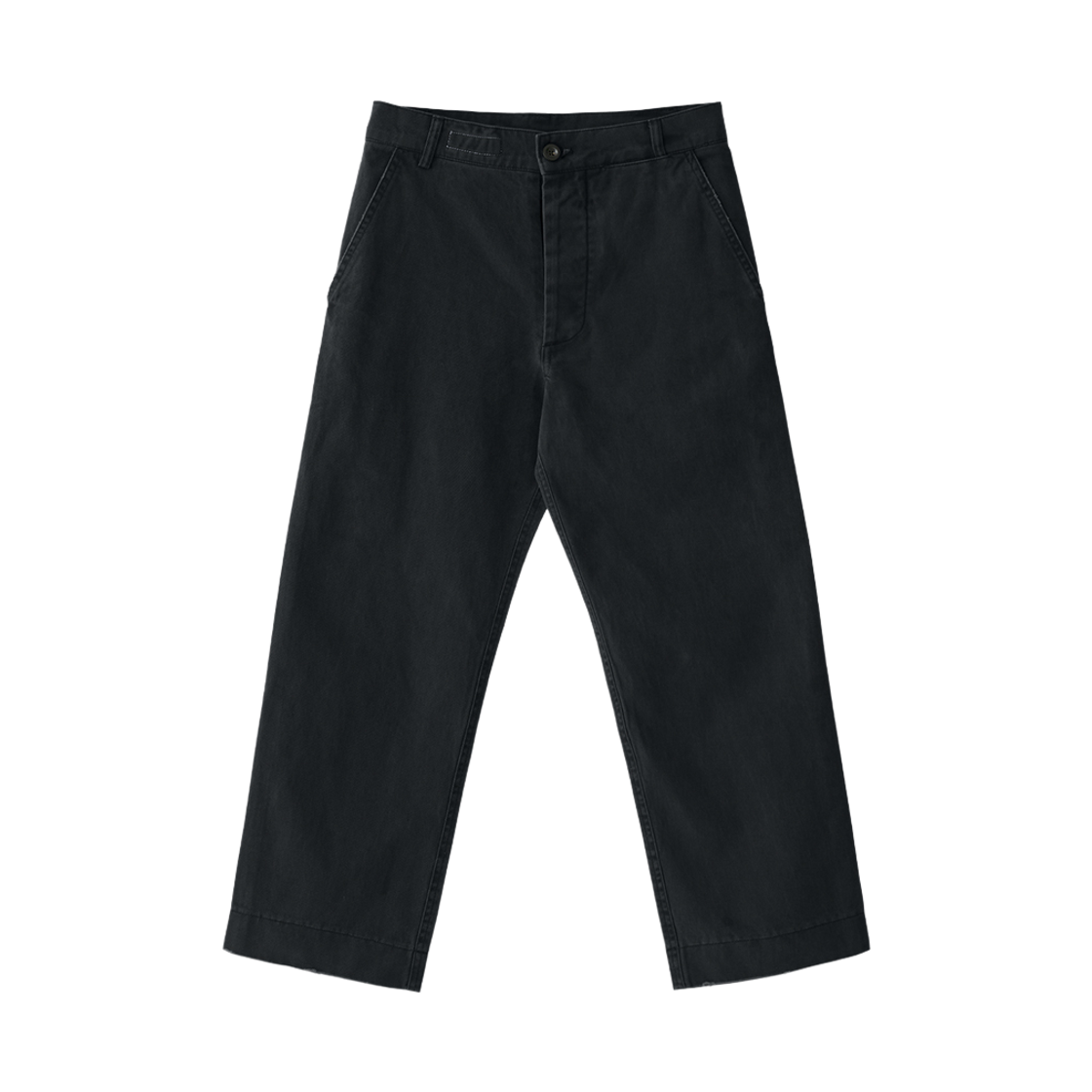 twdkr120 Tuewid 003 Washed Cotton Crop Pants In Matte Black