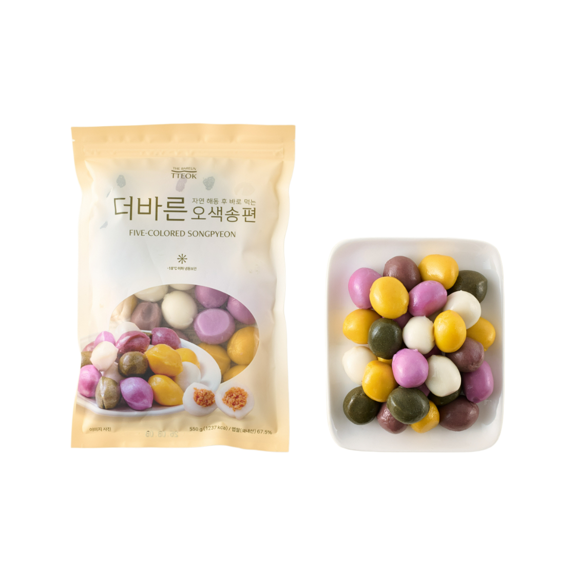 더바른떡 자연해동 오색송편 550g X 2봉(THE BAREUN TTEOK Five-Colored Songpyeon) - 4